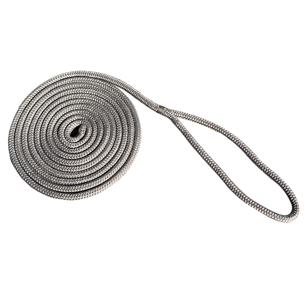 New England Rope 5/8" x 35 Nylon Double Braid Dock Line - Grey [5058-20-00035]