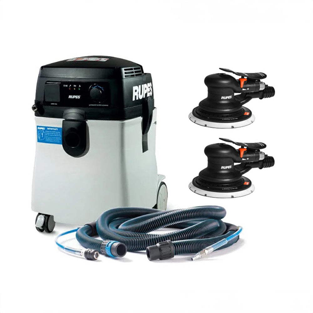 RUPES S245 Portable Vacuum Long Hose Kit w/(1) RH356A  (1) RH359A Skorpio Sander [S245EPL/KL2-69]