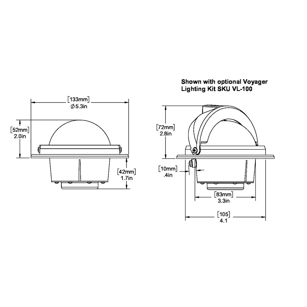 Ritchie RU-90 Voyager Compass - Flush Mount - Black [RU-90]