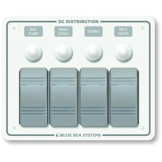 Blue Sea 8272 Water Resistant Panel - 4 Position - White - Horizontal Mount [8272]