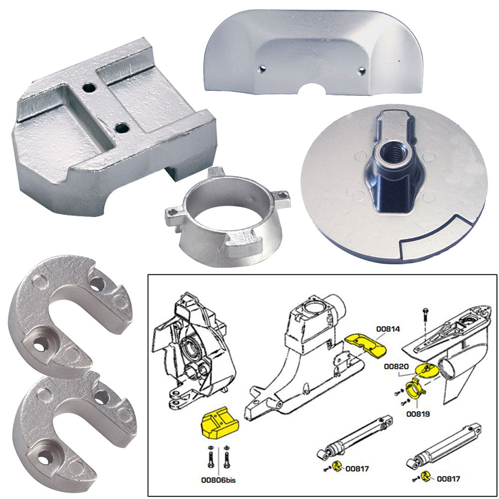 Tecnoseal Anode Kit w/Hardware - Mercury Alpha 1 Gen 2 - Magnesium [20801MG]