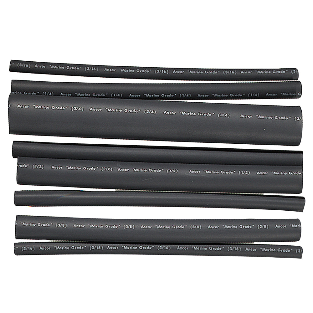 Ancor Adhesive Lined Heat Shrink Tubing - Assorted 8-Pack, 6", 20-2/0 AWG, Black [301506]