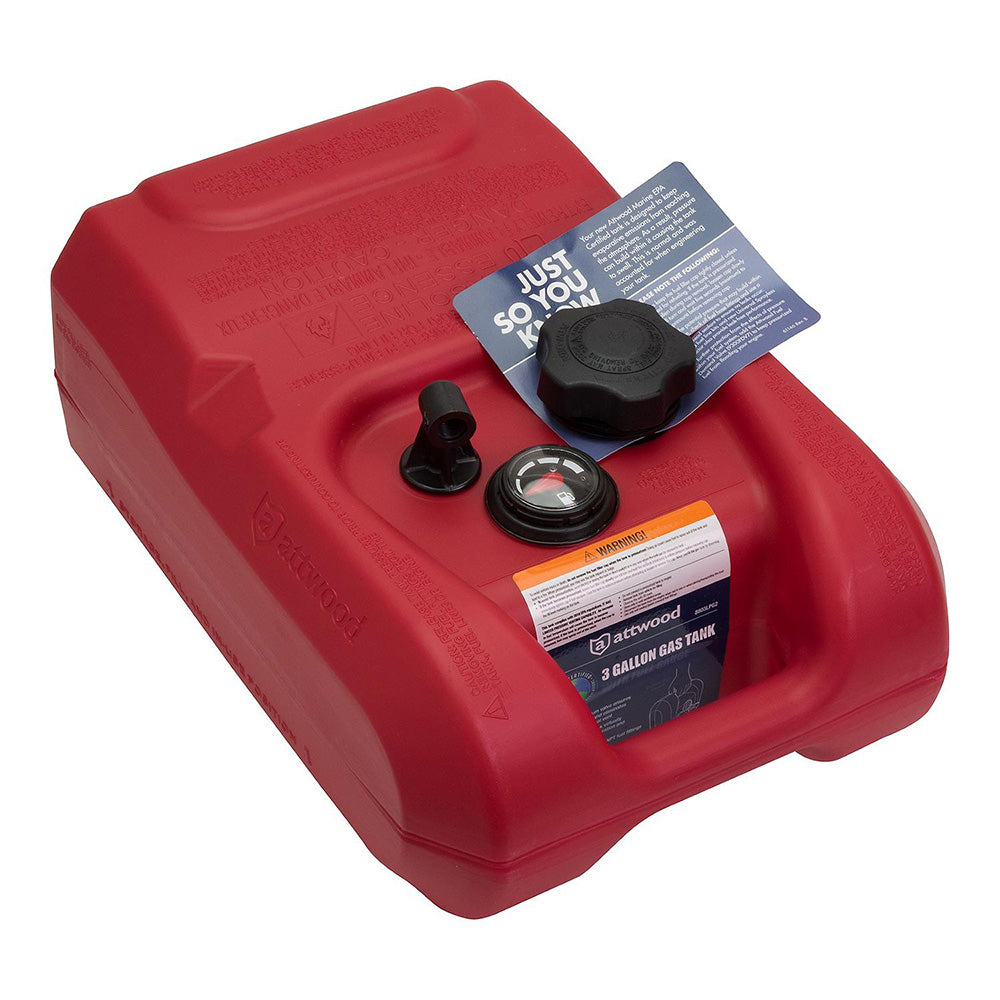 Attwood Portable Fuel Tank - 3 Gallon w/Gauge [8803LPG2]