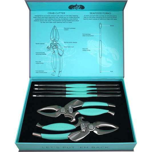 Toadfish Crab/Lobster Tool Set - 2 Shell Cutters  4 Seafood Forks [1022]